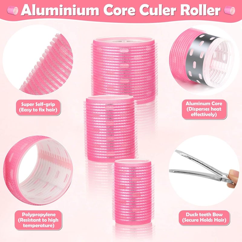Tetutor Thermal Jumbo Rollers Hair Curlers Set with Clips - 24 Large Self-Grip Rollers for Volume and Curls on Long, Medium, Short Hair (63mm, 48mm, 36mm) - Image 3